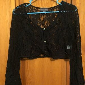 Black Lace Crop Top
